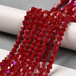 Opaque Solid Color Electroplate Glass Beads Strands&nbsp;EGLA-A039-P4mm-L01