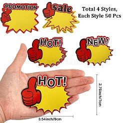 4 Bags 4 Styles Explosive Shape & Word NEW Blank Signs Sales Price Label Tags&nbsp;DIY-DJ0005-38