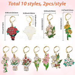 20Pcs 10 Styles Alloy Enamel Pendant Decorations&nbsp;HJEW-SC0003-04