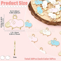 30Pcs 3 Colors Alloy Enamel Pendants&nbsp;ENAM-YW0008-24