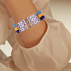6Pcs 6 Style Polymer Clay Heishi Surfer Stretch Bracelets Set&nbsp;BJEW-SW00120