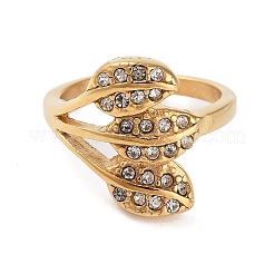Ion Plating(IP) 304 Stainless Steel Cubic Zirconia Rings for Women&nbsp;RJEW-K270-06B-G