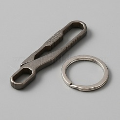Titanium Alloy Keychains Clasps&nbsp;KEYC-WH0021-37