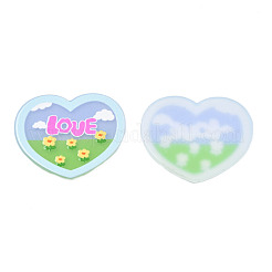 Transparent Printed Acrylic Cabochons&nbsp;TACR-N016-04