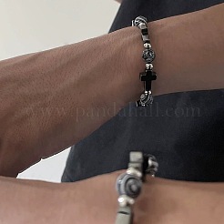 Synthetic Non-magnetic Hematite & Natural Gemstone Beads Stretch Bracelets for Women Men&nbsp;TK7593