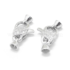 Rhodium Plated 925 Sterling Silver Lobster Claw Clasps&nbsp;STER-L055-063P