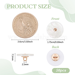 50Pcs Alloy Shank Buttons&nbsp;BUTT-FG0001-66B