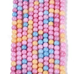Ombre Effect Opaque Crackle Glass Beads Strands&nbsp;GLAA-Q106-01A-A08