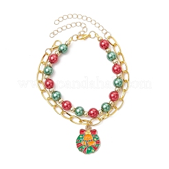 5Pcs 5 Styles Christmas Alloy Enamel Multi-strand Bracelets for Women&nbsp;BJEW-JB12079