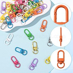 60Pcs 10 Colors Zinc Alloy Baking Paint Swivel Snap Hooks Clasps&nbsp;FIND-FS0005-10