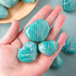Natural Amazonite Heart Palm Stones&nbsp;PW-WG21258-01