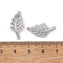 SHEGRACE Brass Micro Pave Clear Cubic Zirconia Connector Charms&nbsp;XGRQ3P816-600P