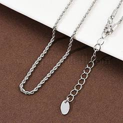 2MM Brass Rope Chain Necklaces for Women Men&nbsp;NJEW-G174-01P