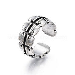 Chunky Square Alloy Open Cuff Ring for Men Women&nbsp;RJEW-T009-44AS