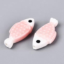 Hand Painted Fish Shaped Porcelain Beads&nbsp;PORC-N013-06B