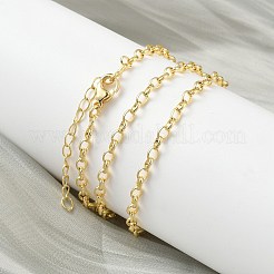 3MM Brass Cable Chain Necklaces for Women&nbsp;NJEW-K271-10G