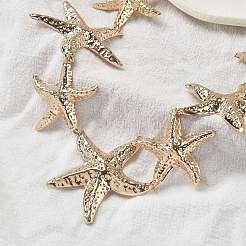 Alloy Starfish Chain Belts for Women&nbsp;NJEW-B120-02