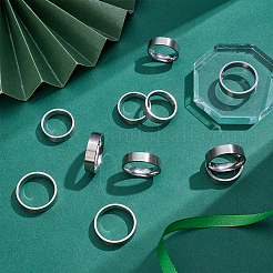 20Pcs 5 Styles 304 Stainless Steel Finger Rings for Men&nbsp;RJEW-UN0003-12