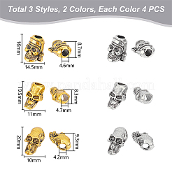 24Pcs 6 Styles Alloy EDC European Beads&nbsp;FIND-UN0002-97