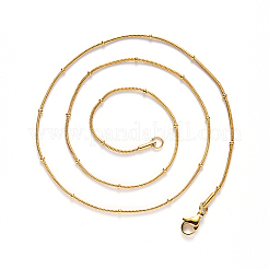 PVD Vacuum Plating 304 Stainless Steel Round Snake Chain Necklace&nbsp;NJEW-S420-009B-G