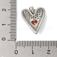 Rack Plating Brass & Cubic Zirconia Pendants&nbsp;KK-S372-14P