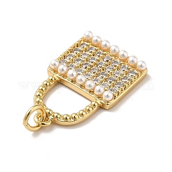 Brass Micro Pave Cubic Zirconia Pendants&nbsp;KK-H433-50G