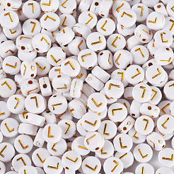 500Pcs Plating Acrylic Beads&nbsp;PACR-TADJ0001-01L