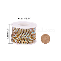 Brass Rhinestone Strass Chains&nbsp;CHC-T001-SS10-02C