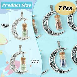 7Pcs Moon Alloy Pendants&nbsp;PALLOY-FS00069