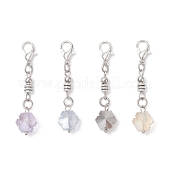 4Pcs Snowflake Glass Pendant Decorations&nbsp;HJEW-JM04307