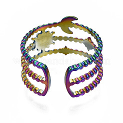 Sun & Moon & Star Cuff Rings&nbsp;RJEW-N038-017