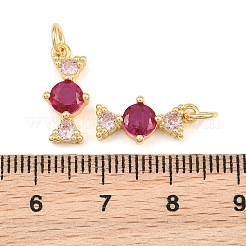 Brass Micro Pave Fuchsia Cubic Zirconia Pendants&nbsp;CU-CBA7E9C-05G