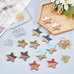 DIY Walnut Wooden Dangle Earring Making Kits&nbsp;DIY-OC0006-85