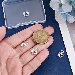4Pcs 925 Sterling Silver Heart with Flower Charms&nbsp;STER-GA0001-40