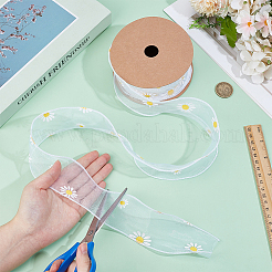 Flower Pattern Polyester Ribbons&nbsp;OCOR-WH0082-503B