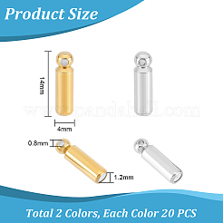 40Pcs 2 Color 202 Stainless Steel Stick Pin End Cap&nbsp;STAS-UN0049-48