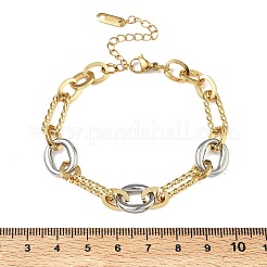304 Stainless Steel Oval Link Chain Bracelets for Women&nbsp;BJEW-A169-05GP