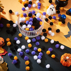 800Pcs 8 Styles Halloween Handmade DIY Doll Craft Pom Pom Yarn Pom Pom Balls&nbsp;FABR-TA0001-02