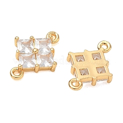 Brass Pave Clear Cubic Zirconia Connector Charms&nbsp;CU-CBAB0CF-03G