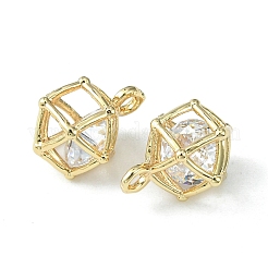 Brass Cubic Zirconia Charms&nbsp;KK-G462-54KCG