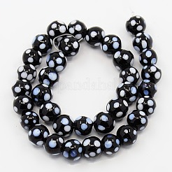 Handmade Lampwork Round Beads Strands&nbsp;LS-LAMP-L007-8mm-03