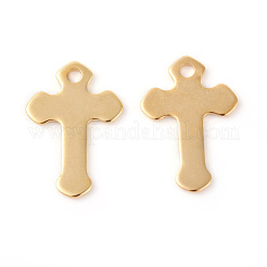 201 Stainless Steel Tiny Cross Charms&nbsp;STAS-F192-077G