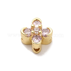 Brass Pave Cubic Zirconia Multi-Strand Links&nbsp;KK-Z131-14G