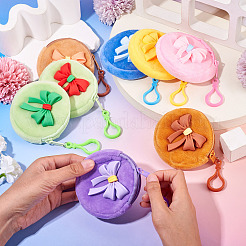 8Pcs 8 Styles Velvet Earphone Storage Zipper Bags with PVC Bowknot&nbsp;ABAG-TA0002-01