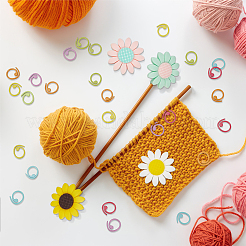 Sunflower Silicone Knitting Needle Point Protectors&nbsp;DIY-NB0010-91