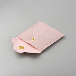 Square Veleteen Cloth Jewelry Packaging Bags with Snap Button&nbsp;ABAG-WH0101-001