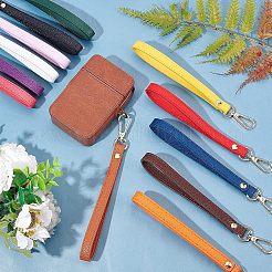 12Pcs 12 Colors PU Leather Wrist Strap Keychains&nbsp;KEYC-CA0001-19
