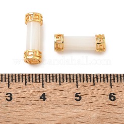 Brass Pave White Shell Beads&nbsp;KK-D113-03G