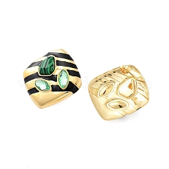 Synthetic Malachite Stud Earrings&nbsp;EJEW-A114-12G