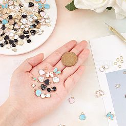 DIY 120Pcs Alloy Enamel Nail Art Dangle Charm Decoration Sets&nbsp;MRMJ-SC0001-06